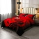 thumbnail image 2 of Floral Juego de Cama Twin Size,Ombre Negro Rojo juego de cama para Niñas Mujeres, 2 of 5