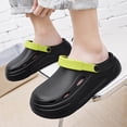 thumbnail image 5 of Men's Women's Garden Clogs, Classic Platform Clog Unisex -on Shoes Outdoor Beach Slippers Comfortable Mules Sandals(Male,Black3), 5 of 7