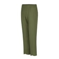 thumbnail image 4 of Green Womens Pants Trousers Cotton Solid Color Daily Trousers for Women Dressy Casual, 4 of 5