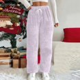 thumbnail image 7 of Womens Plaid Fluffy Pajama Pants Fuzzy Fleece Cozy Lounge Pants Plus Size Flannel With Pockets Winter Warm Pj Bottoms, 7 of 7
