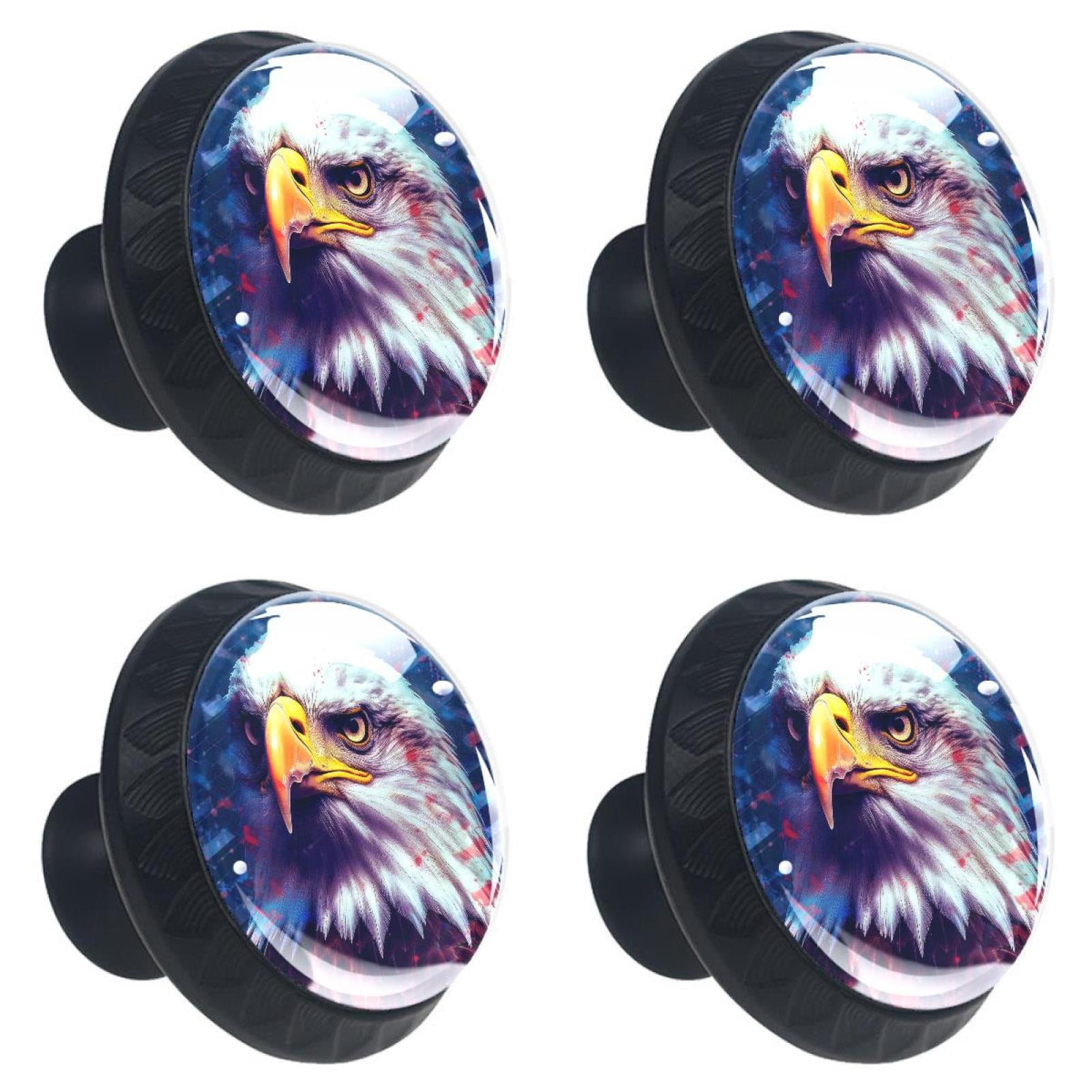 4 Pcs Eagle Knobs for Kitchen Cabinet Cupboard Dresser Bookcase Drawer Pulls Handles Round Home Decor