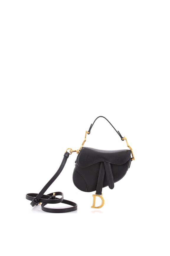 Pre-Owned Saddle Handbag with Strap Leather Micro By Rebag