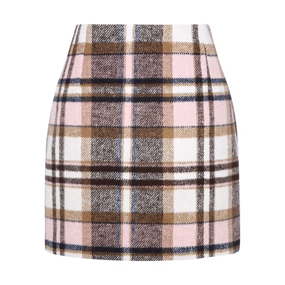 Womens High Waist Plaid Womens Skirt Bodycon Pencil Wool Ruched Skirt Mini Skirts Knee Length Skirts for Women Ballet Skirt Women Latex Skirt