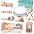 thumbnail image 1 of Set de instrumentos musicales Uhqajd Montessori Wooden Toys Baby, 1 of 7
