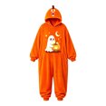 thumbnail image 3 of Kids Hooded Halloween Print Zip-Up Onesie with Pockets for Party and Home Wear 4-14 Years, 3 of 4