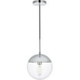 thumbnail image 1 of Living District LD6035C Eclipse 1 Light Pendant Ceiling Light with Clear Glass, Chrome, 1 of 4