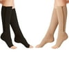 Gueuusu Unisex Zipper Anti-fatigue Compression Stockings Leg Support Long Socks