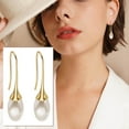 thumbnail image 3 of Pendientes vintage de moda para mujer con perlas en forma de gota, pendientes clásicos y versátiles, 3 of 8