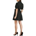 thumbnail image 4 of INSPIRE CHIC Women's Casual Short Sleeve Solid Color Button Down Shirt Dress M Black, 4 of 7