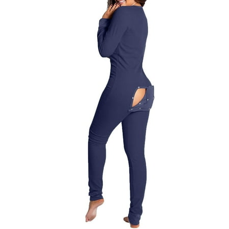 

Tregren Women Homewear Pajamas One Piece Slim Romper Jumpsuit Sleepwear