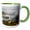 Green/White, variant on 3drose, Statue of Jesus on Corcovado Mountain, Rio De Janeiro, Brazil. Aerial, 11oz Magic Transforming Mug