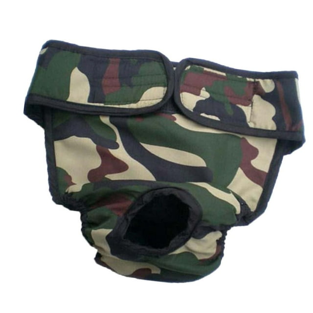 Pañales cómodos para perros machos y hembras con cierre resistente, lavables Camuflaje XL