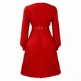 thumbnail image 4 of Midi Dress for Women Church Dress Fashion High Waist Business Casual Dress Cocktail with Belt Red XXL, 4 of 8