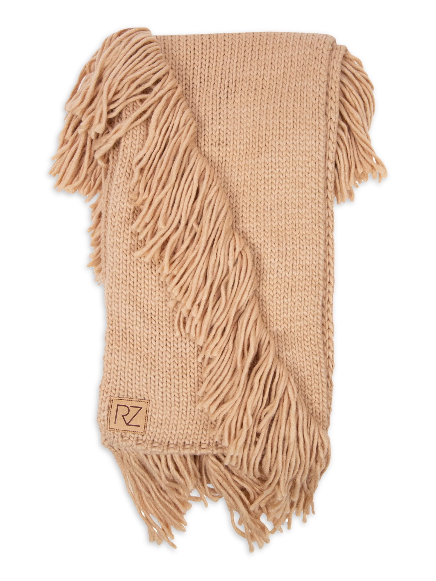 Neutral Color Organic Texture Stretch Knit Fringe Wrap and Bonnet