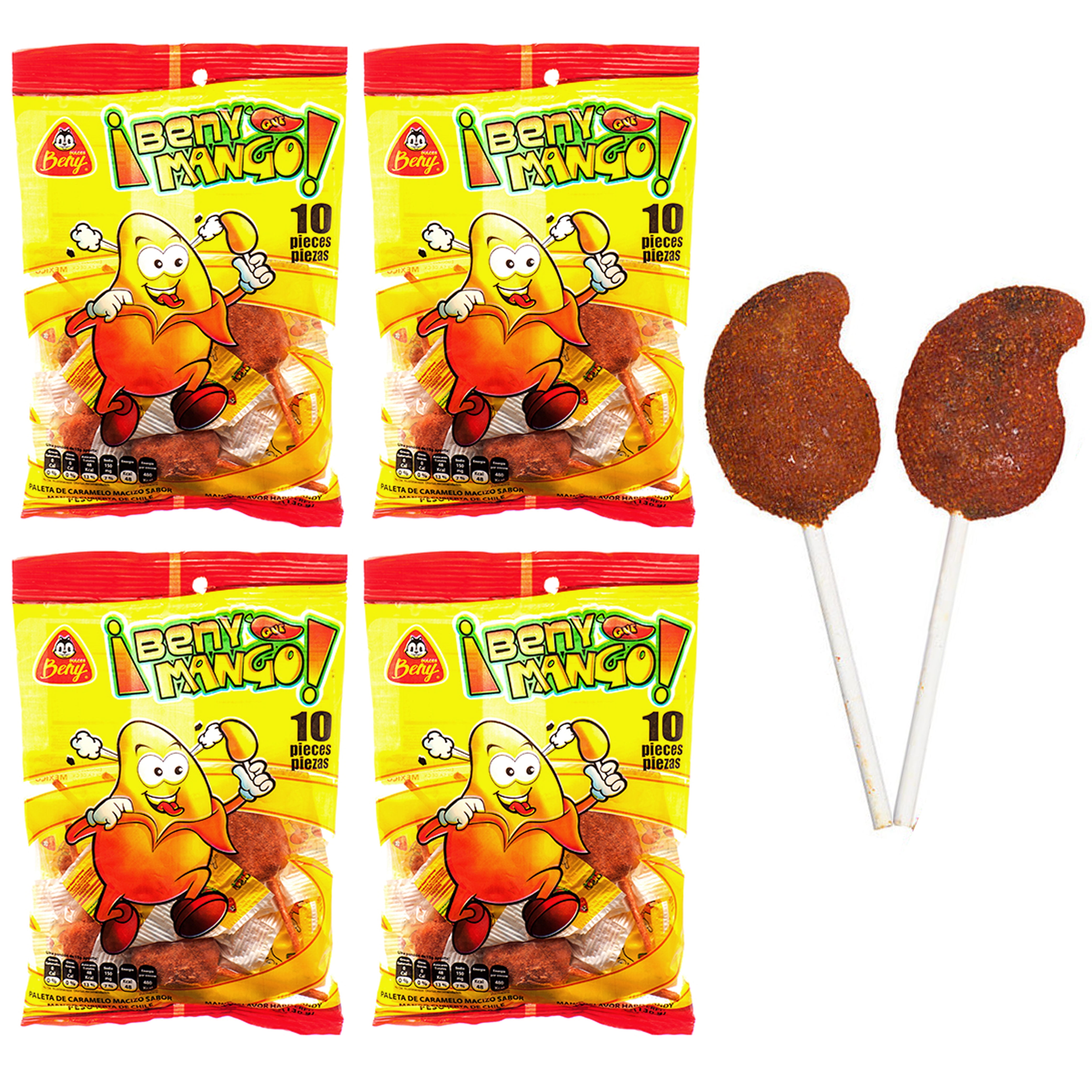 40 Pc Mango Paletas Sabor Chile Mexican Chili Lollipops Hard Candy Pops
