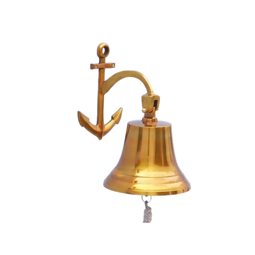 Anchor Brass Bell 8" Decorative Brass Bell Nautical Hanging Brass