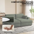 thumbnail image 3 of UIXE Chaise Lounge Indoor Upholstered Corduroy Sofa with Armrest for Living Room Bedroom, Green, 3 of 7
