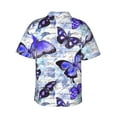 thumbnail image 3 of Easygdp Butterflies Men's Hawaiian Shirts Print Lapel Short Sleeve for Beach, vacation, party, casual occasions - Large, 3 of 9