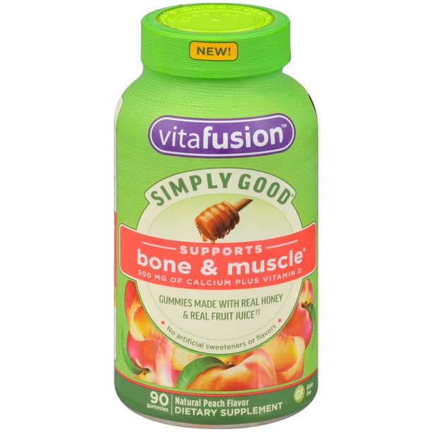 Vitafusion Simply Good Adult Calcium & Vitamin D Gummies, Peach, 500 mg