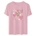 thumbnail image 4 of jsaierl Valentines Day Shirts Women Plus Size Love Heart Graphic Tees Casual Short Sleeve Blouse Round Neck Holiday T-shirt Tops Valentines Day Gifts for Women, 4 of 6