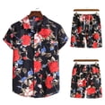 thumbnail image 2 of Summer Savings Clearance! Edvintorg Hot Hawaiian Set Mens Printing Set Short Sleeve Summer Casual Floral Shirt Beach Two Piece Short Sets 2023 New Fashion Men Sets M-3Xl, 2 of 3