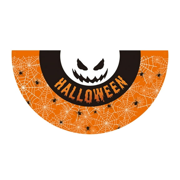 Vikakiooze Halloween Decorations Halloween Fan-shaped Flag Hanging Flag 45*90cm Halloween Decoration Half-circle Flag