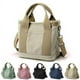 thumbnail image 1 of Bolso de mano para mujer, bolso de lona de gran capacidad con múltiples bolsillos y cremallera, bolso bandolera para mujer, estilo nicho, color caqui., 1 of 7
