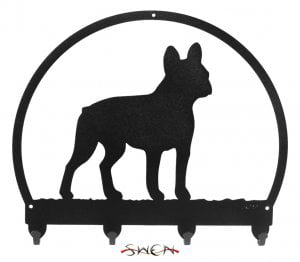 SWEN Products BOSTON TERRIER Dog Black Metal Key Chain Holder Hanger 