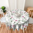 thumbnail image 3 of Floral Tablecloth,Spring Round Tablecloth,Red Green Flower Table Cloth Round 60 Inch Waterproof Tablecloth for Dining Room Kitchen Table Picnic Party Indoor Outdoor Patio Decoration, 3 of 6