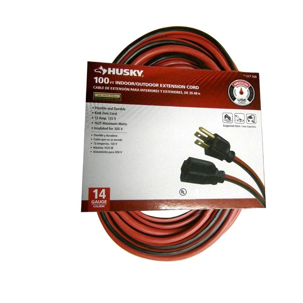 Husky Extension Cord Power Cable New Electric Heavy Duty 100 ft. 14/3