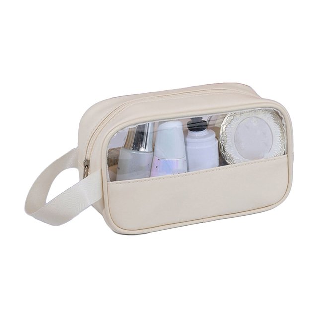 LCXmlly Portable Storage Bag Large Capacity Waterproof Portable Toiletry Makeup Pouch Organizer Clear PVC Travel Pouch with Zipper Handle