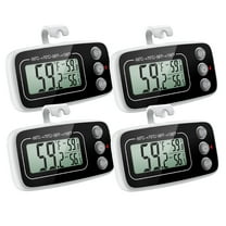 ORIA Refrigerator Thermometer with Large LCD Display, 4 Pack Digital Freezer Thermometer, Black