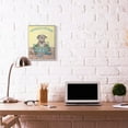 thumbnail image 2 of Happiness Is A Full Tummy Dog Funny Cartoon Pet Design Gray Farmhouse Rustic Oversized Framed Giclee Texturized Art by Gary Patterson, 2 of 7