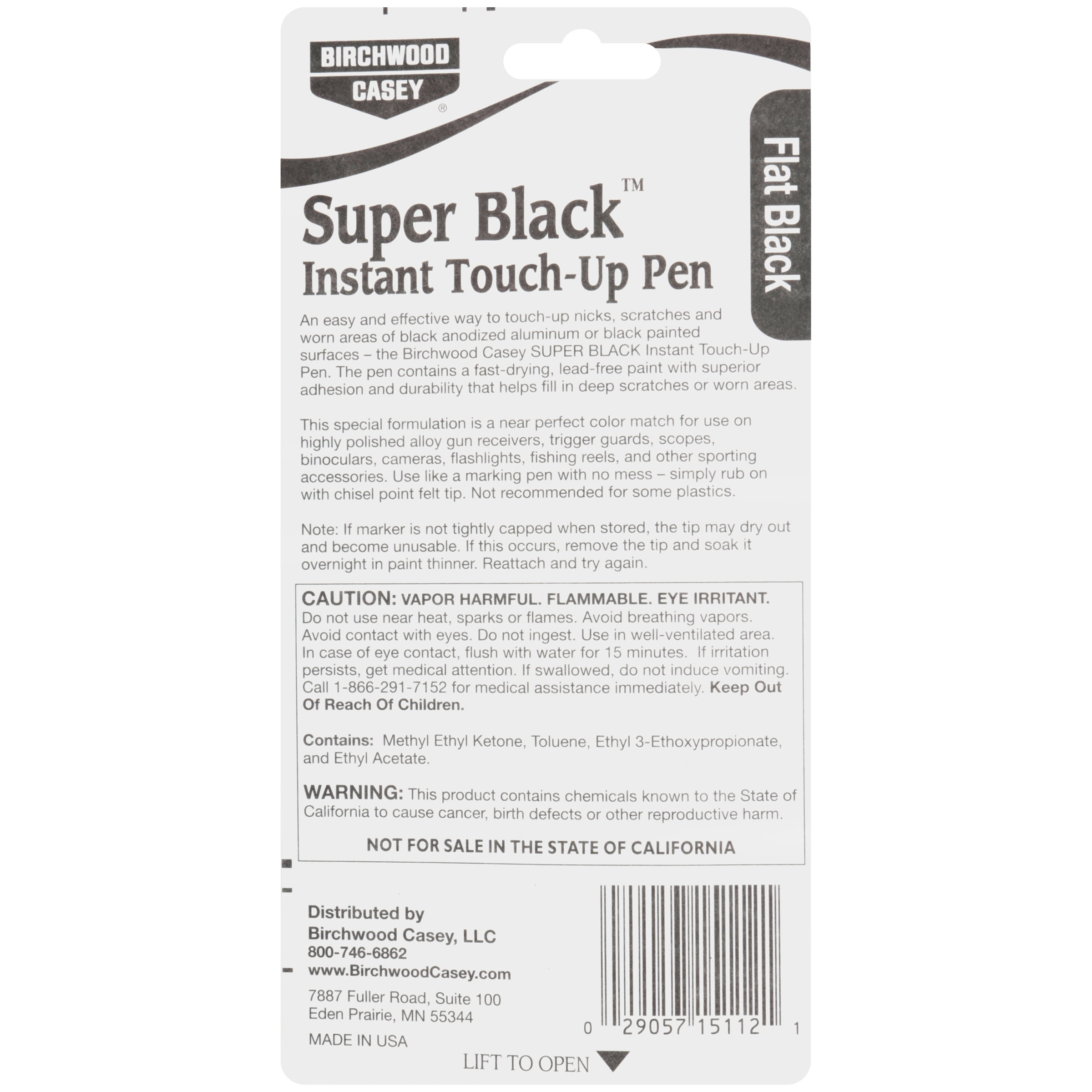 Birchwood Casey Super Black Touch-Up Pen, Instant, Flat Black - 0.33 fl oz