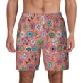 thumbnail image 3 of Uemuo Color Flowers Pattern Mens Swim Trunks Quick Dry Board Shorts with Mesh Lining, Stretch Beach Shorts Quick Dry No-Chafing Board Shorts-Small, 3 of 9