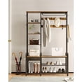thumbnail image 3 of dxynlzq Hall Tree  Coat Rack with 3-Tier Storage Bench and 1 Drawer  5-in-1 Entryway Bench with 17 Hooks  1 Hanging Rod  4-Tier Side Shelves  Greige HT03505B, 3 of 9