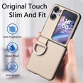 thumbnail image 4 of for Oppo Find N2 Flip Case with Ring, Slim PU Leather Protective Cover Phone Case Oppo Find N2 Flip ZH Beige, 4 of 18