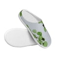 thumbnail image 3 of Lsque Watercolor Green Leaves Pattern Womens Comfort Cotton on Scuff With Memory Foam and Anti-skid Sole Slipper-46/47, 3 of 7