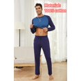 thumbnail image 5 of Mens Cotton Pajama Sets Long Sleeve Sleepwear for Men 2 Piece Mens Loungewear Sets with Pocket, Sizes S-XXL, 5 of 10