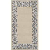 Safavieh Courtyard Ellie Oriental Indoor/Outdoor Area Rug, Natural/Blue, 2'7" x 5'