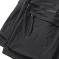 thumbnail image 5 of MIUOWANP Men's Hiking Cargo Shorts with Multi Zipper Pockets Solid Color Adjustable Buckle Elastic Waist Casual Half Shorts Pants Size L(6)Black, 5 of 5