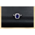 thumbnail image 4 of 1.50 Carat Vintage Blue Sapphire and Diamond Halo Engagemnet Ring for Women in White Gold, 4 of 4