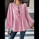 thumbnail image 5 of Blusa Holgada con Cuello en V y Mangas Abullonadas con Cordones para Mujer, Estilo Y2K, Ropa de Verano. Melocotón M, 5 of 8