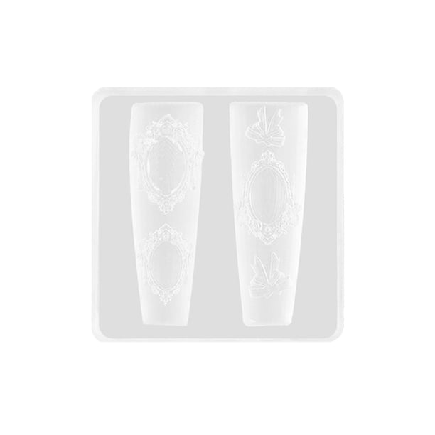 Molde de silicona para nail art con diseño de cadena de perlas en 3D. Plantilla de manicura DIY con motivos de hojas, flores y animales para manualidades con resina, acrílico y gel