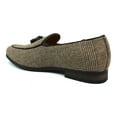 thumbnail image 3 of Genuine Fabric Plaid Tan Brown Houndstooth Slip On Men's Dress Shoes Loafers With Tassel&nbsp;10.5, 3 of 6