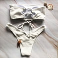 thumbnail image 4 of Traje de baño sexy con espalda abierta, diseño dividido, push-up, conjunto de bikini de playa de color sólido de moda de verano, 4 of 8