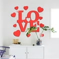 Zenghuiiii Wall Decals for Girls Bedroom Heart Shaped LOVE3D Acrylic