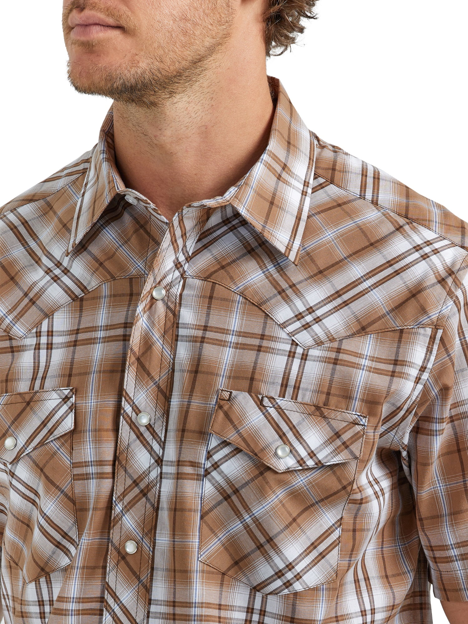 Wrangler® Men's and Big Men's Regular Fit Short Sleeve Western Shirt, Sizes S-5XL