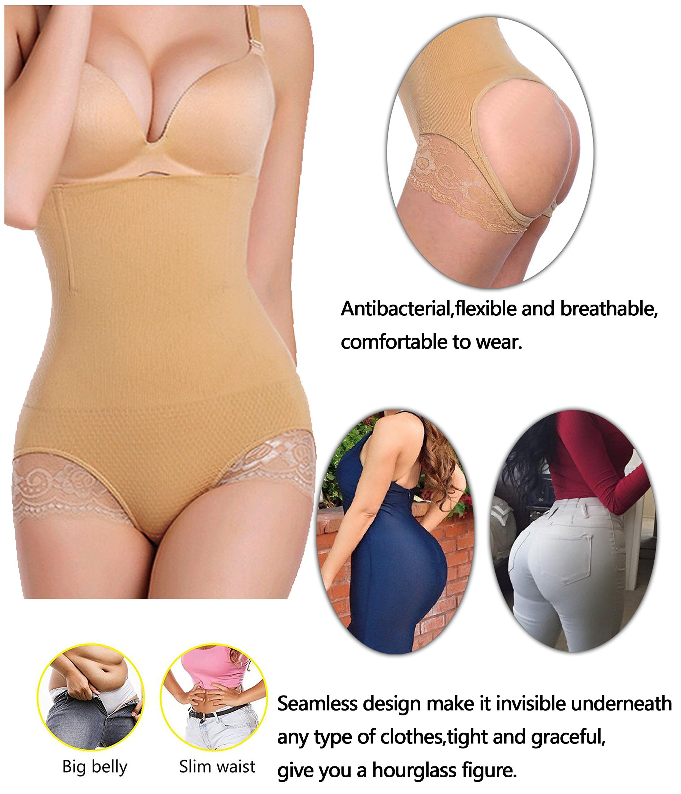 Lilvigor Women's Hourglass Figure Butt Lifter Shapewear Seamless Tummy  Control Hi-Waist Butt Lifting Panties 