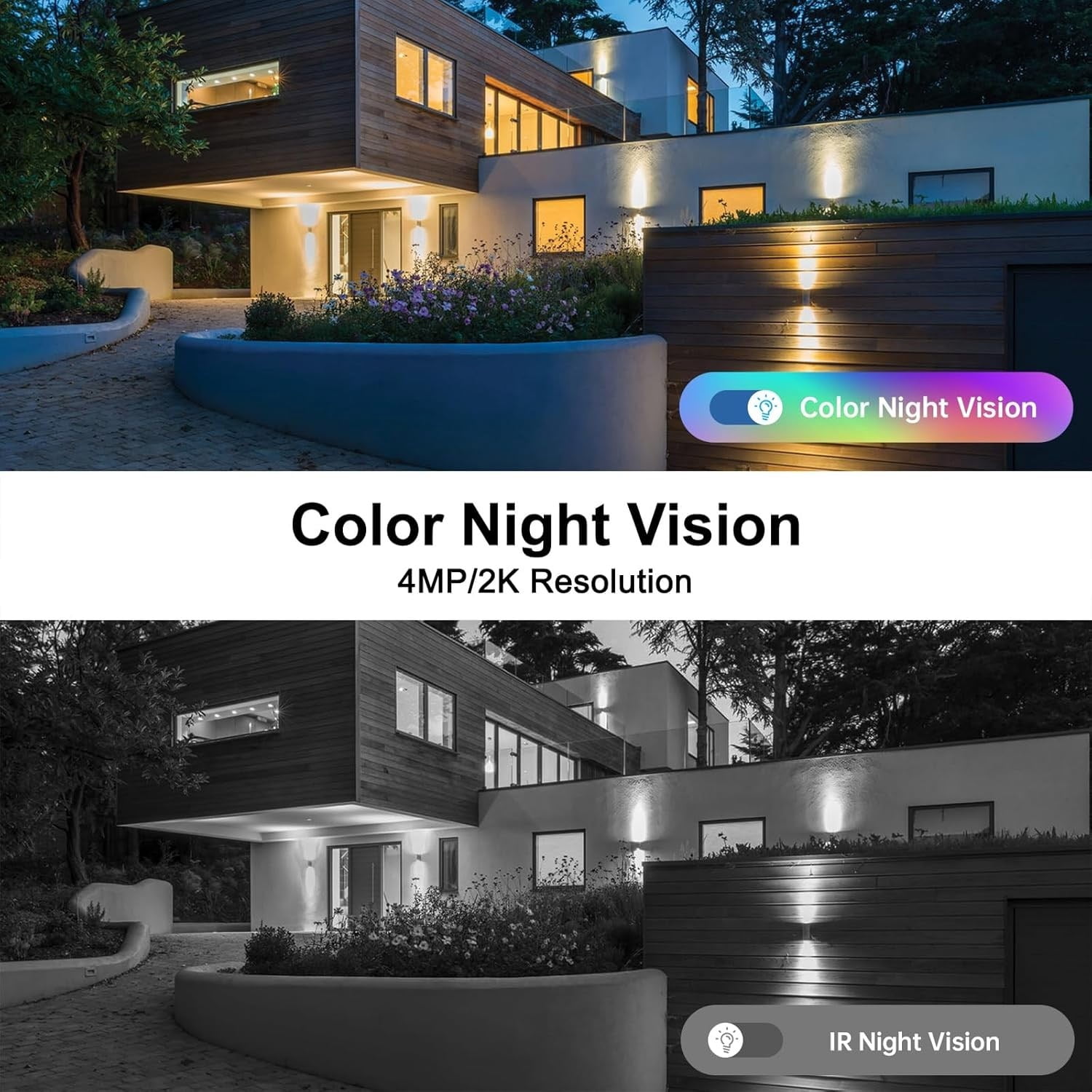 GMOX 2K Wireless Outdoor Security Camera with Spotlight, Waterproof PIR Detection 2.4Ghz Wi-Fi